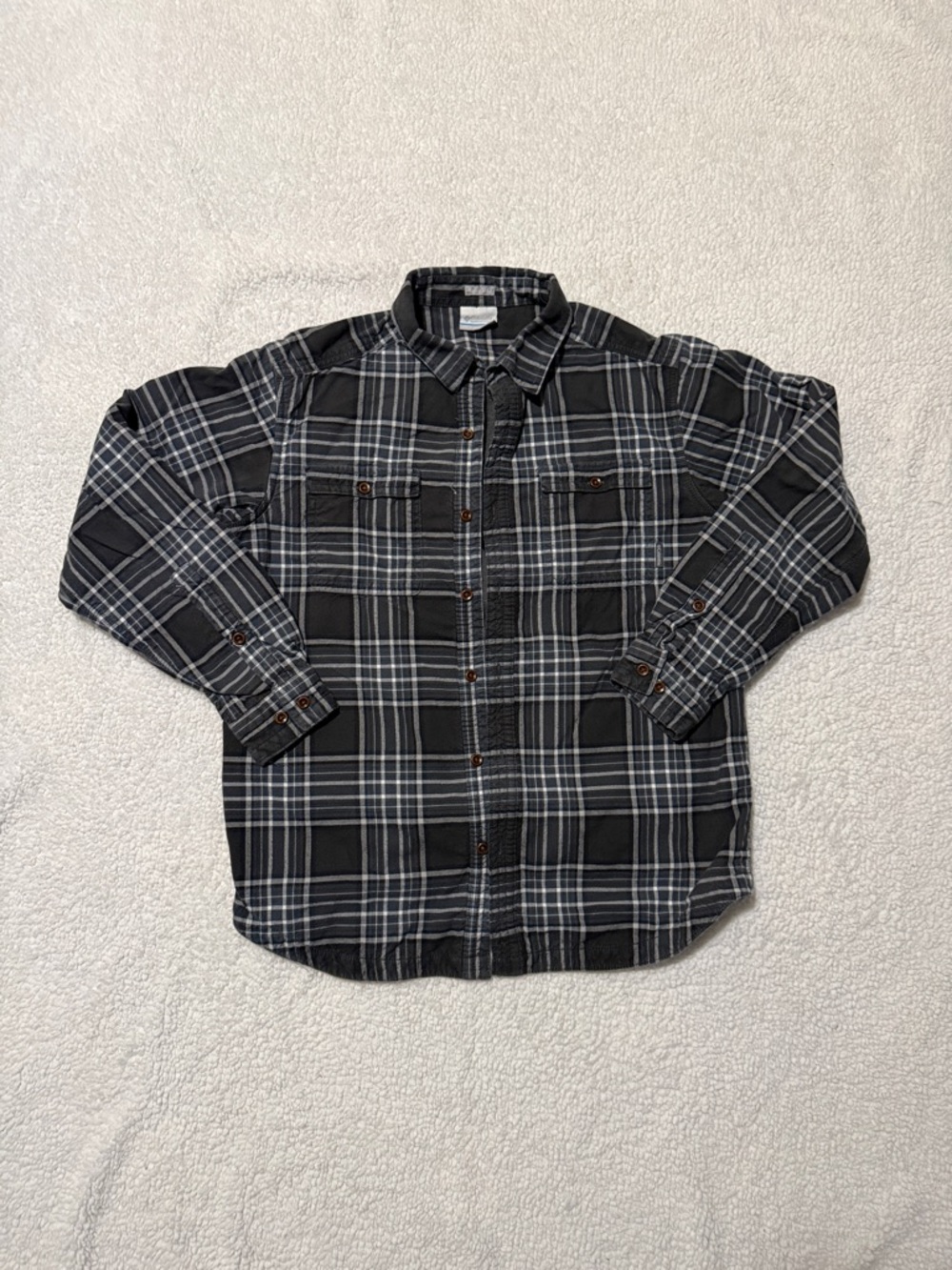 Men's Columbia Black & Gray Plaid Button-Up Shacket